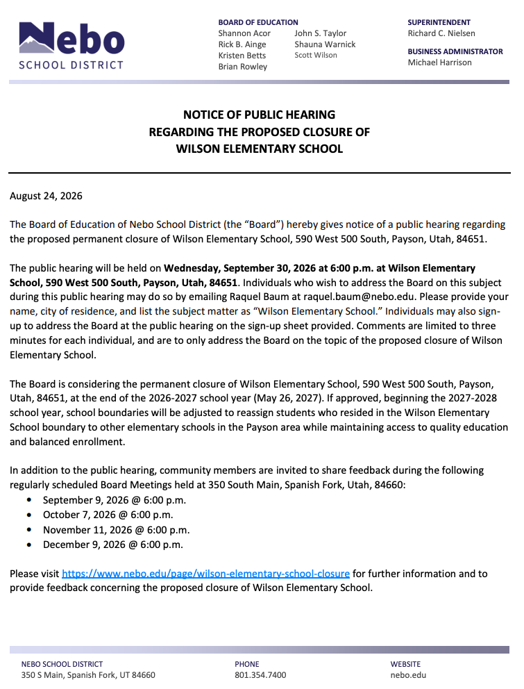 Public Hearing Notice