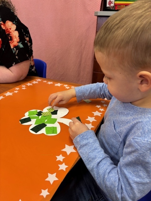 student making clover