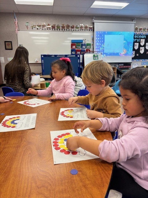 Students coloring