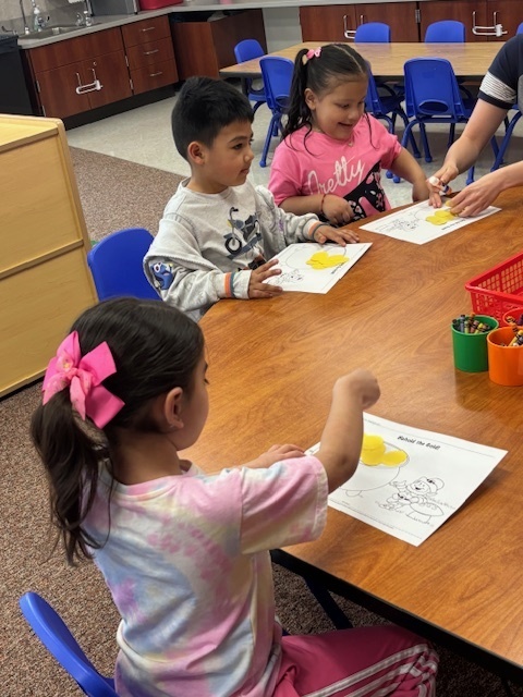 Students coloring