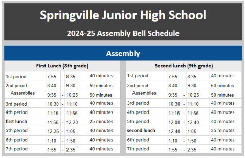Assembly Bell Schedule
