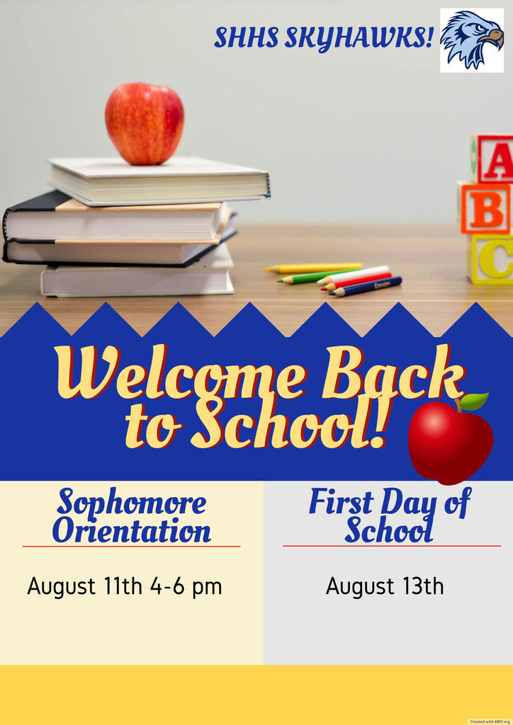 Back to School Flyer- stack of books with apple on top