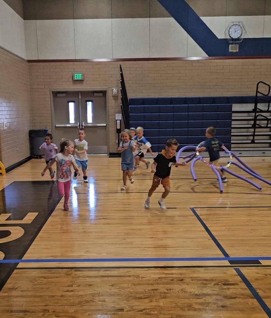 Playing games in the gym.