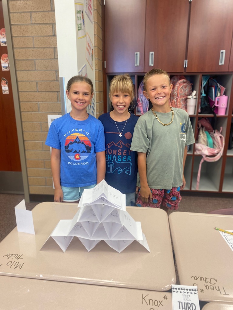 Students in Mrs. Rasmussen's class participating in a team building activity.