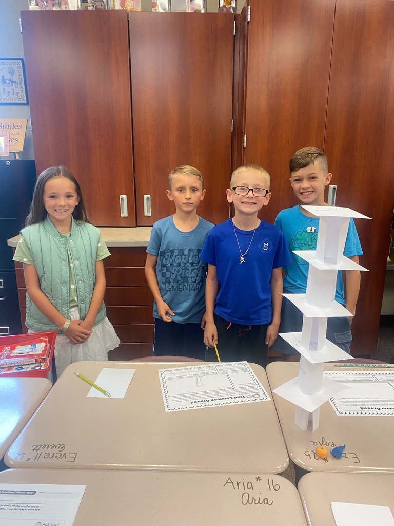 Students in Mrs. Rasmussen's class participating in a team building activity.