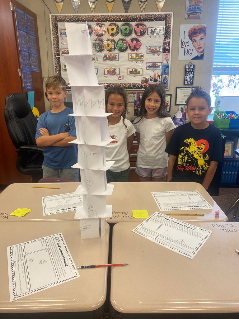 Students in Mrs. Rasmussen's class participating in a team building activity.