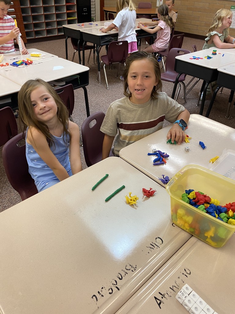 First graders participating in an activity.