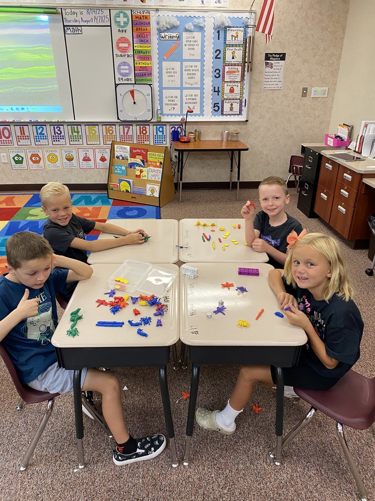First graders participating in an activity.
