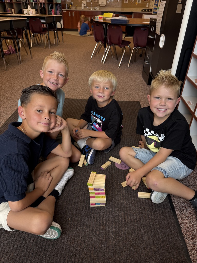 1st grade students playing a game.