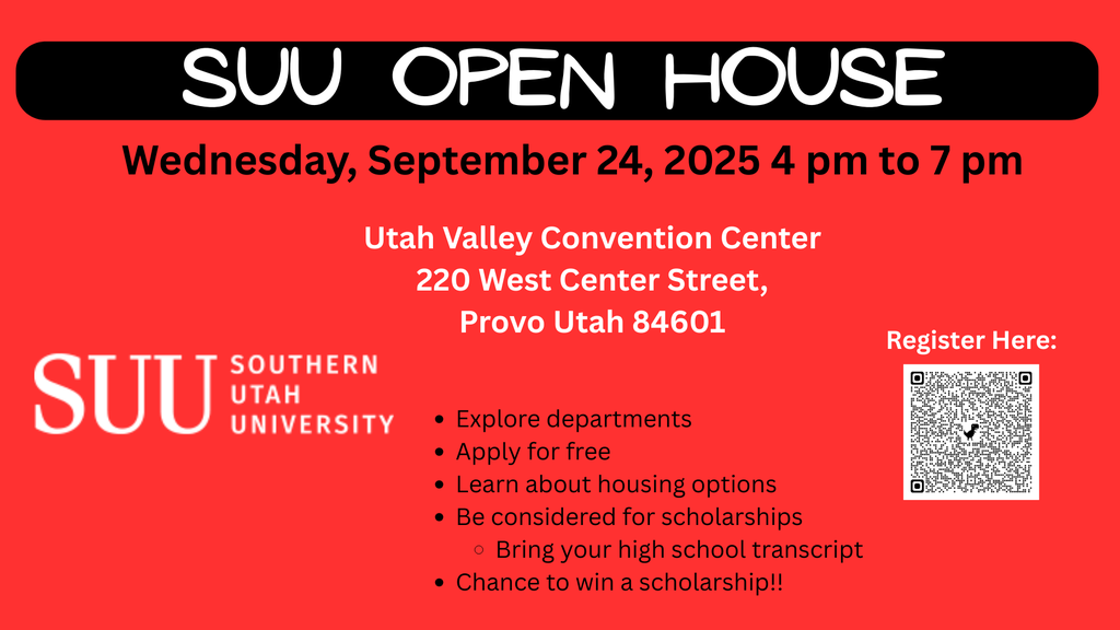 SUU open house flyer with QRCode