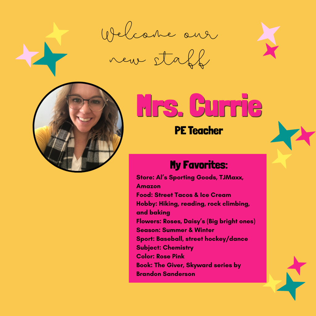 Welcome Mrs. Currie