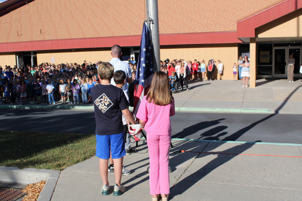 Raising the flag