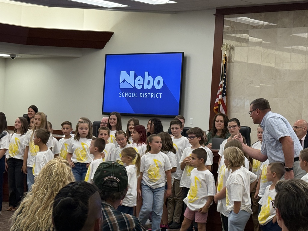 Barnett Elementary Students presenting at Schol Board Meeting