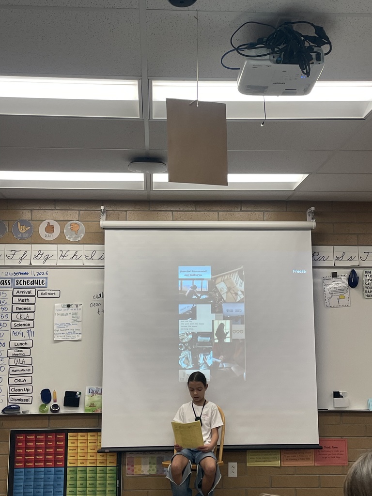 student presenting their narrative to the class
