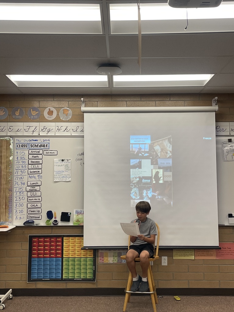 student presenting their narrative to the class