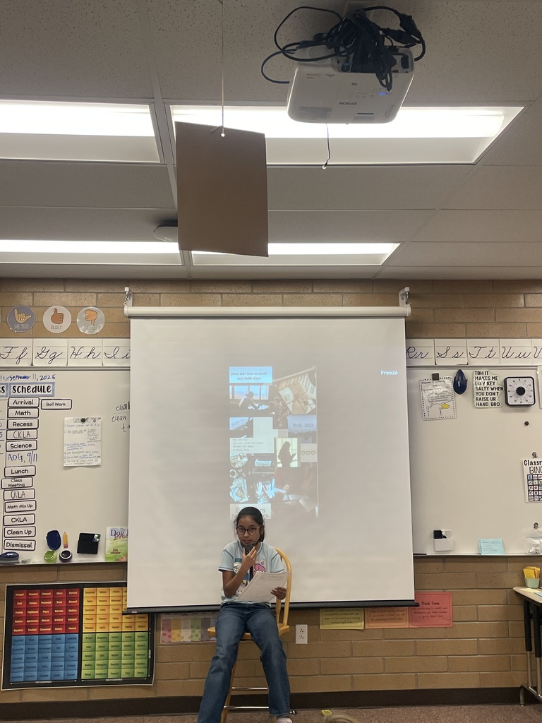 student presenting their narrative to the class