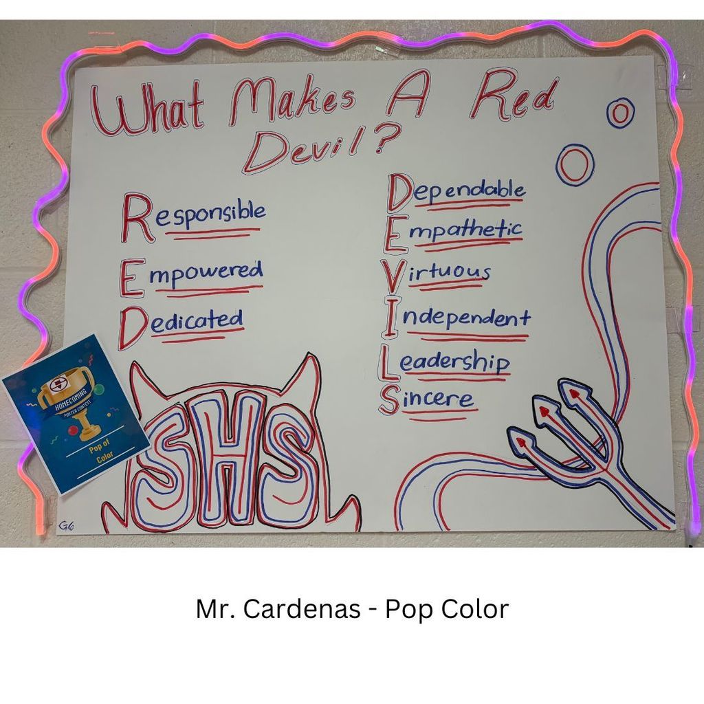 HOCO poster contest winner - Mr. Cardenas  - Pop of Color