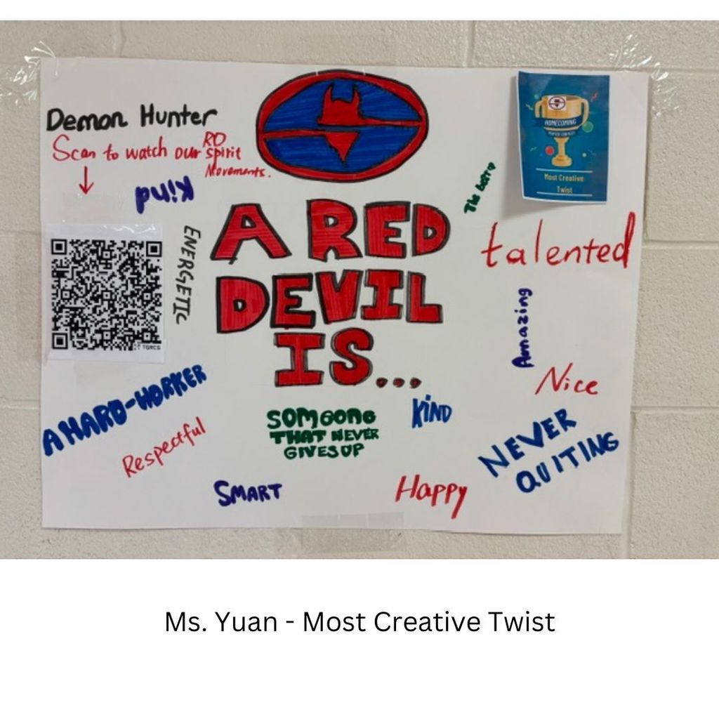 HOCO poster contest winner  Ms. Yuan - Most creative twist