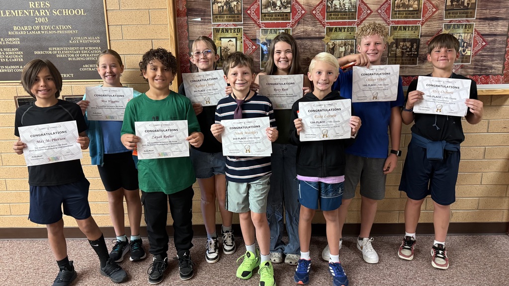 5th Grade Keyboard Winners
