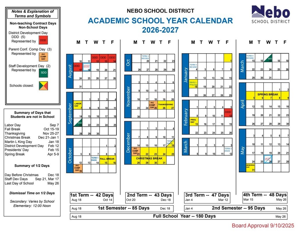 2026-2027 School Calendar