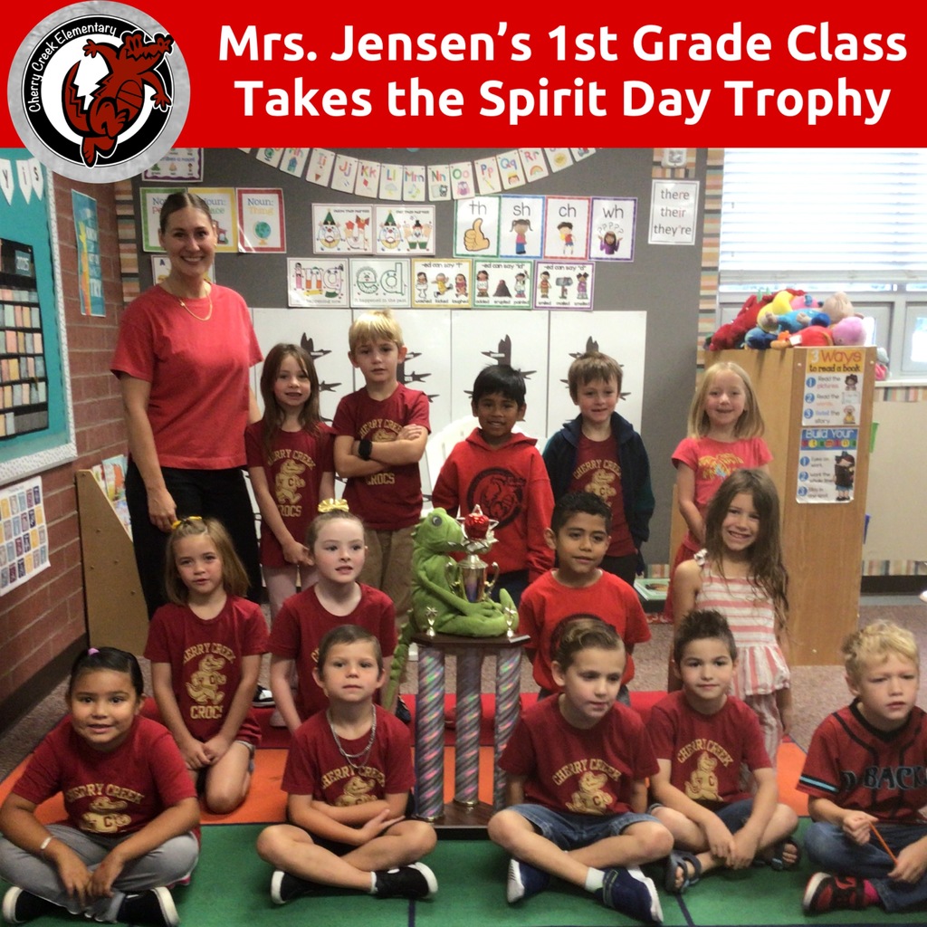 Mrs. Jensen’s 1st Grade Class Takes the Spirit Day Trophy