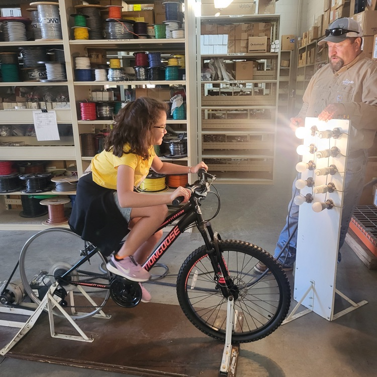 students generating  electricity