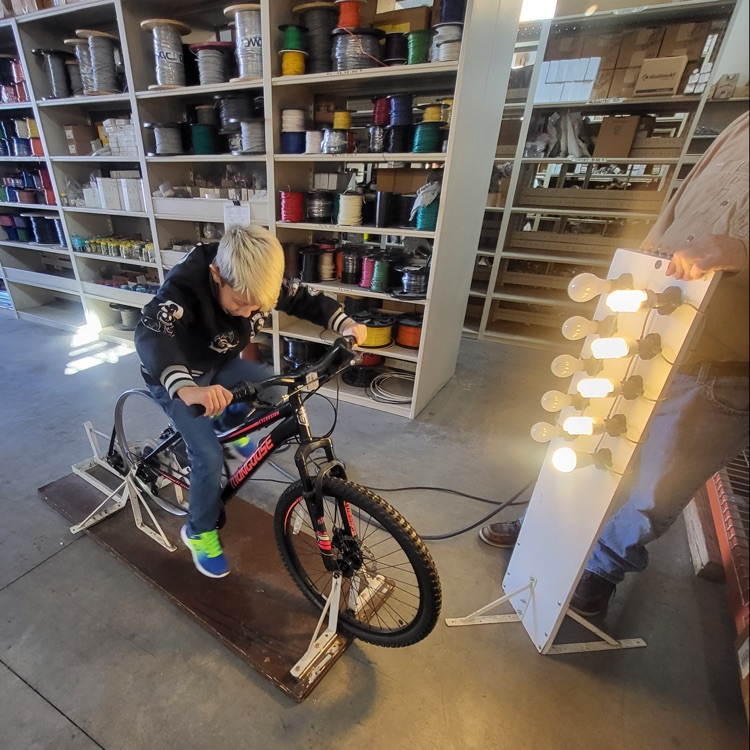 students generating  electricity