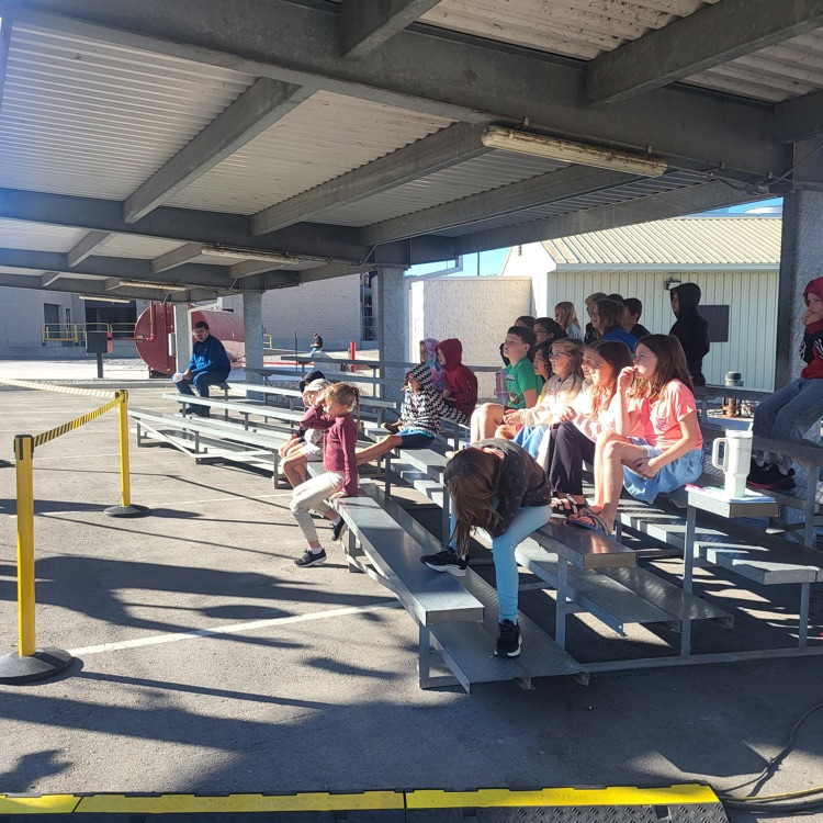 students watching a presentation on how to stay safe with electricity 