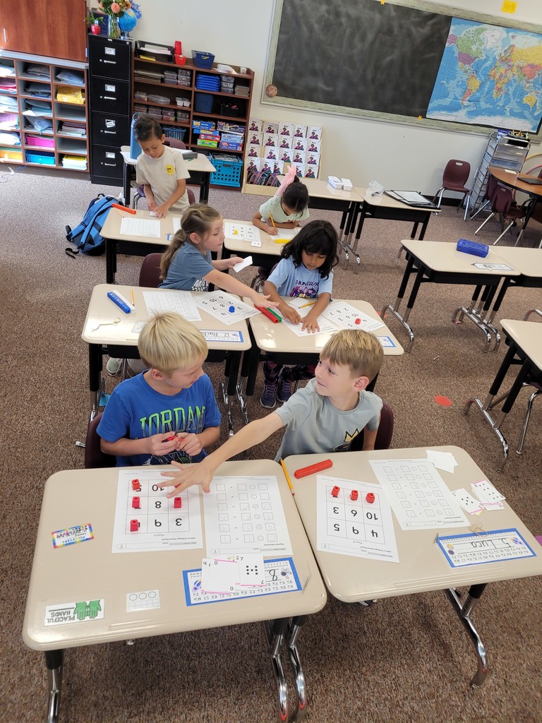 first graders doing math