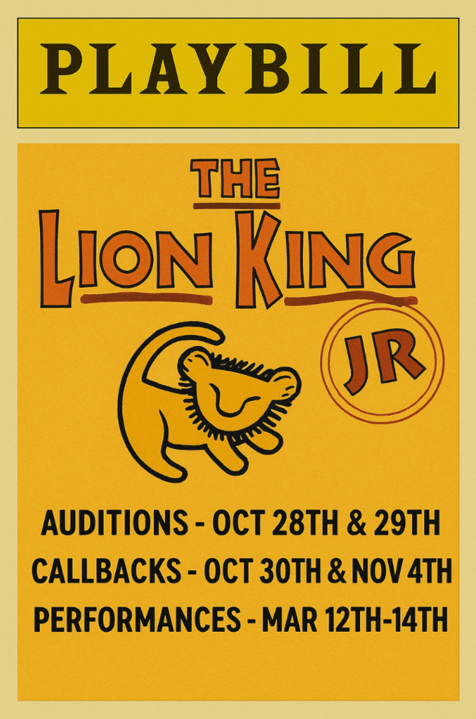 Dates of auditions, callbacks and performances