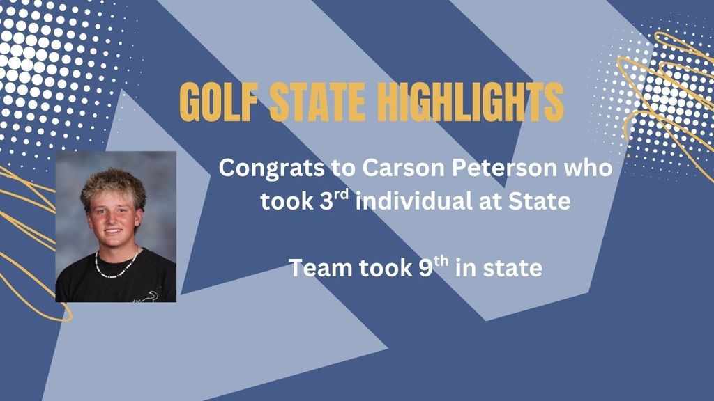 Golf State Highlights: Carson Peterson took 3rd & team took 9th