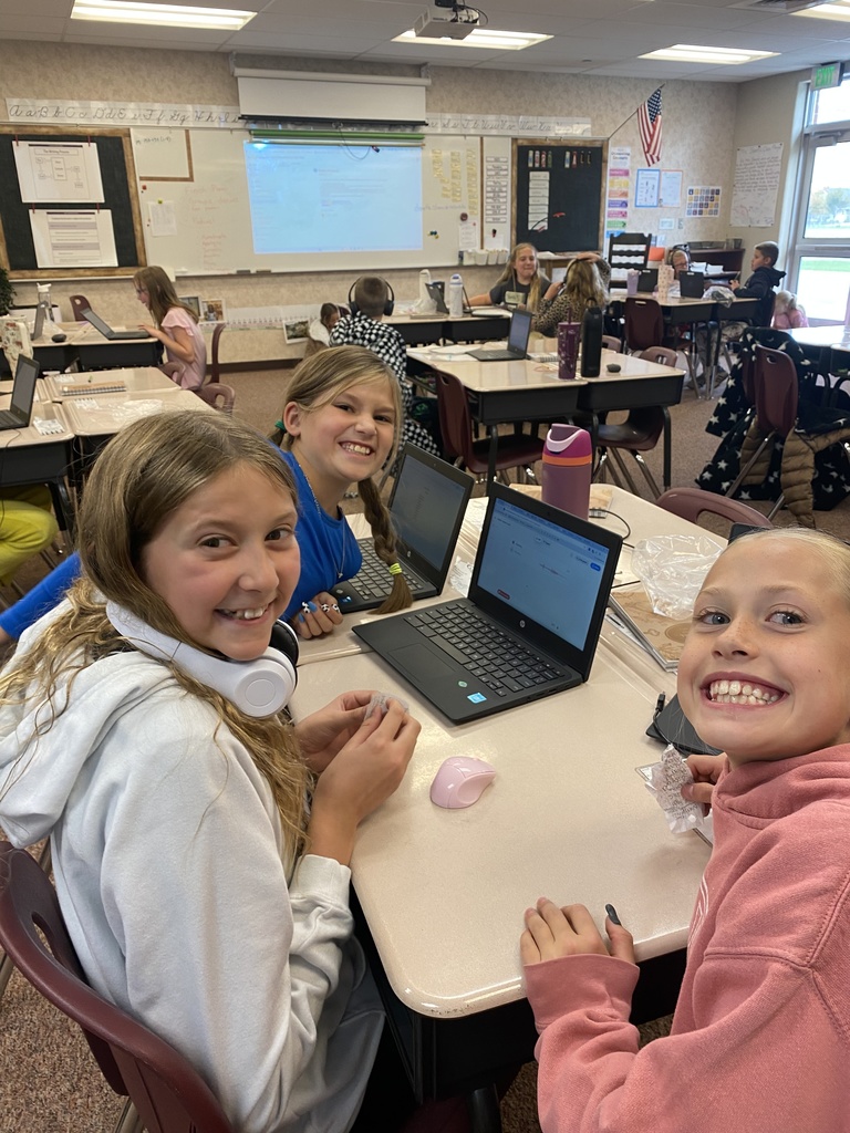 Students working on their chromebooks.
