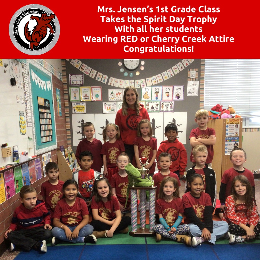 Mrs. Jensen’s 1st Grade Class Takes the Spirit Day Trophy