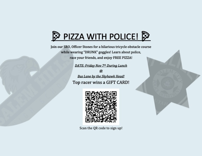 Pizza With Police Lunchtime Activity, November 7th