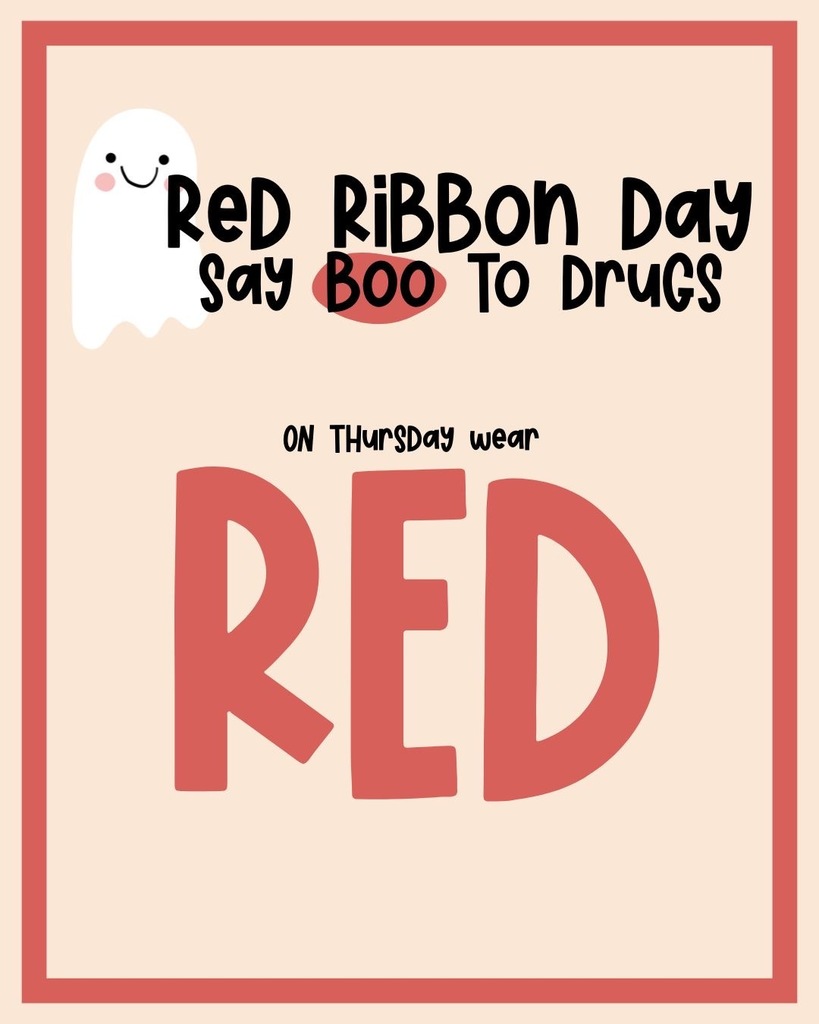 red ribbon day say boo to drugs on thursday wear red