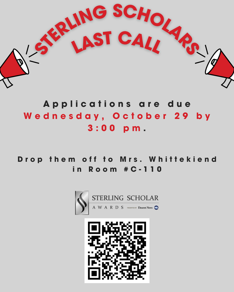 Sterling Scholar Reminder