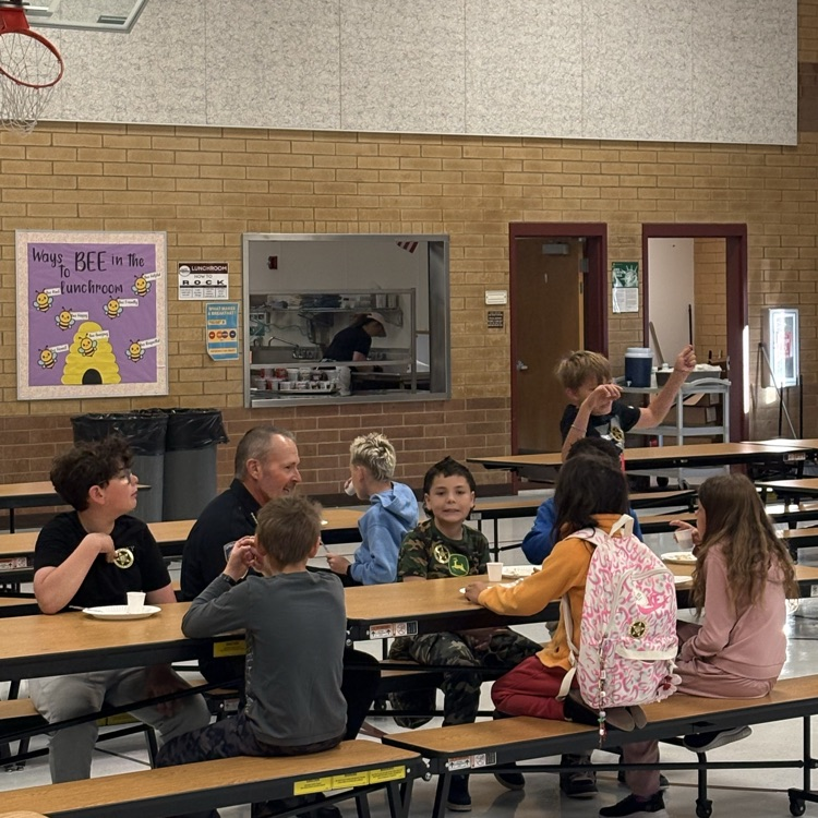 kids with police officer