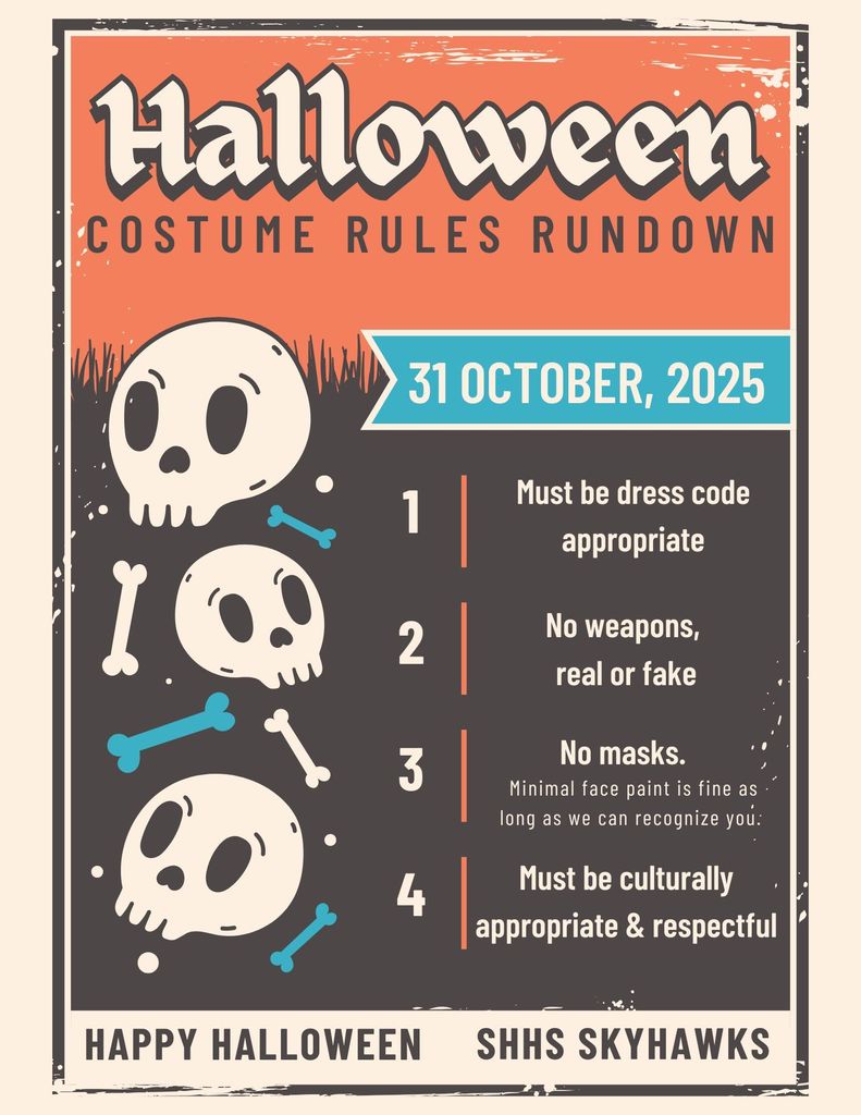 Halloween costume rules flyer