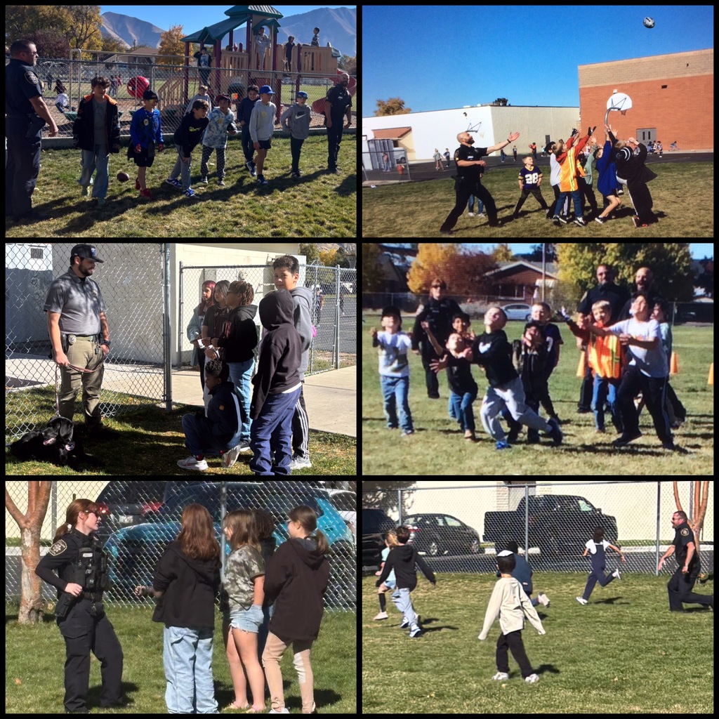 Springville PD Officers came and played games and raced with students
