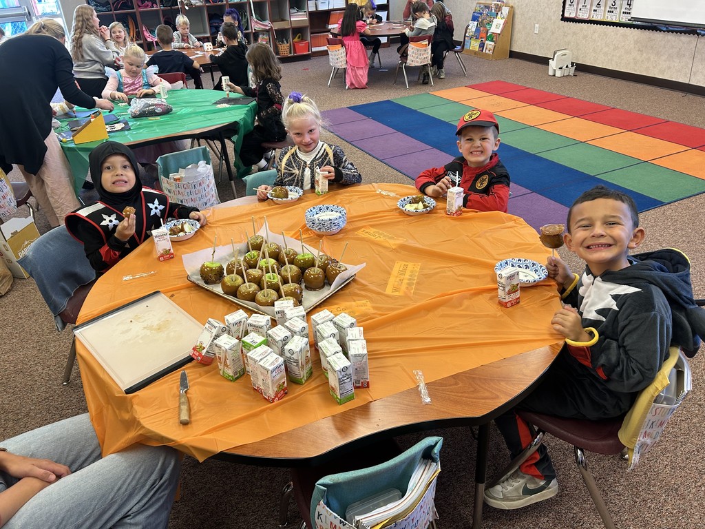 Kids participating in Halloween activities.