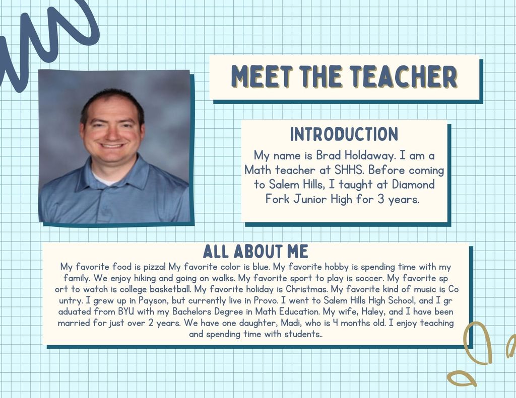 Meet the Teacher- Brad Holdaway