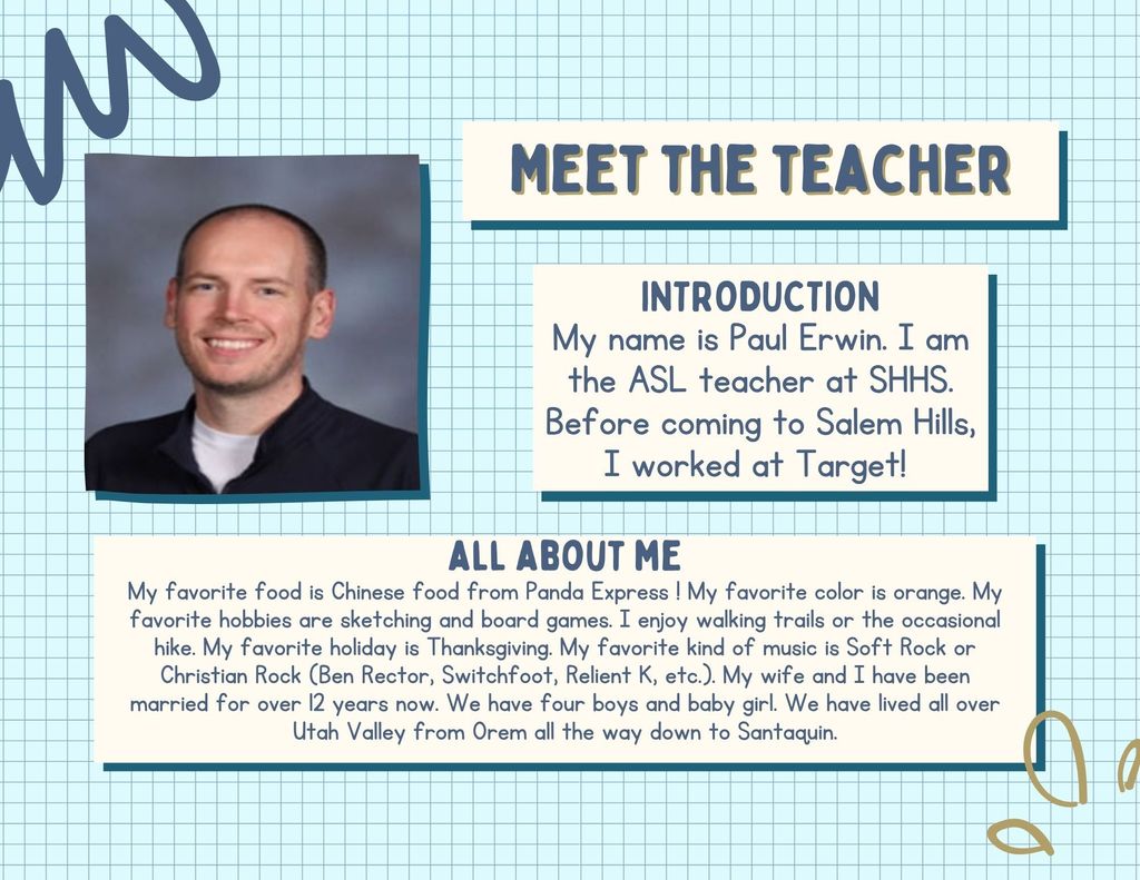 Meet the Teacher- Paul Erwin