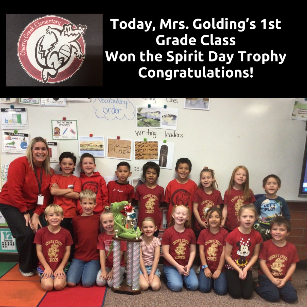 Mrs. Golding’s 1st Grade Class Takes the Spirit Day Trophy