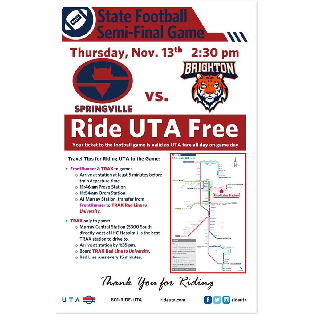UTA ride free to the state semifinals