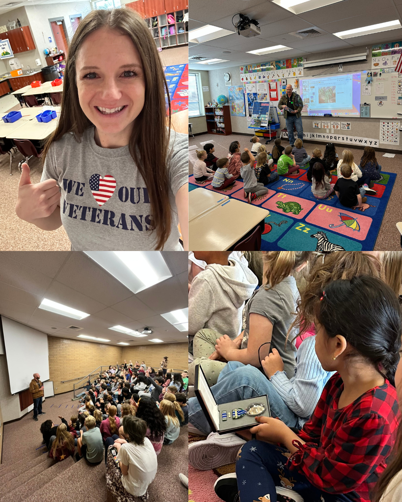 photos of veterans talking to students
