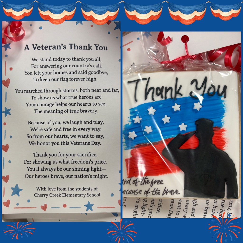 Our own Mrs. Sorenson made a sweet treat for each Veteran that came