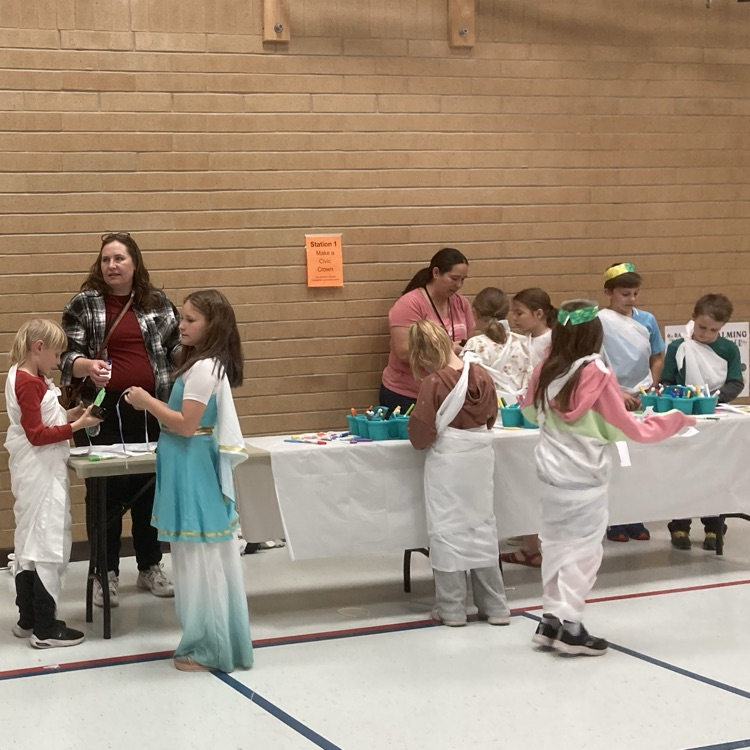 students creating a civic crown