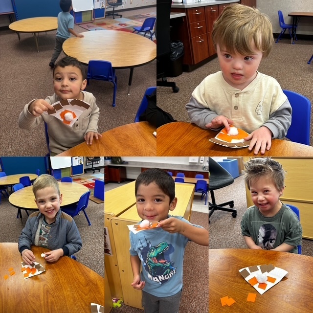 Pictures of preschoolers crafting