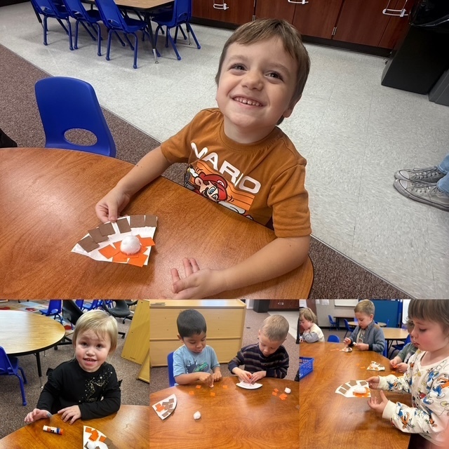 Pictures of preschoolers crafting