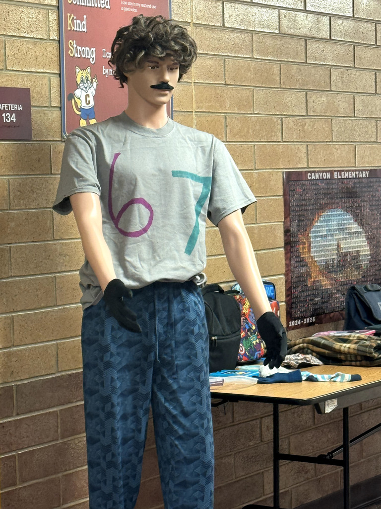 Manny the maniquin with a 67 shirt